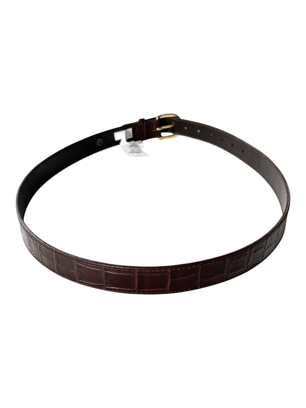 J. Crew Classic Espresso Italian leather women’s croc-embossed belt NWT | Large - Picture 9 of 16